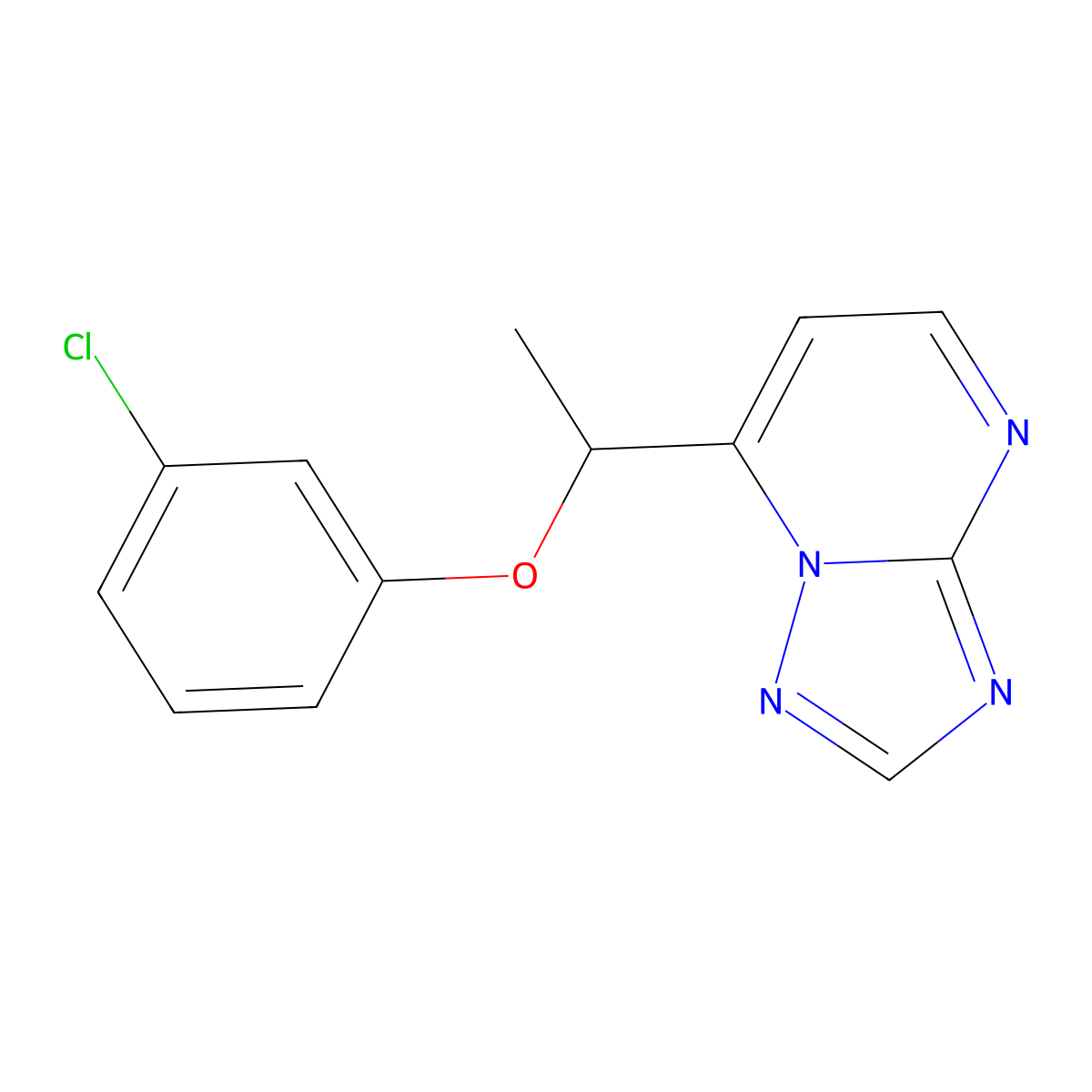 7-[1-(3-Chlorophenoxy)ethyl]-[1,2,4]triazolo[1,5-a]pyrimidine molecular structure, CAS 165383-25-5