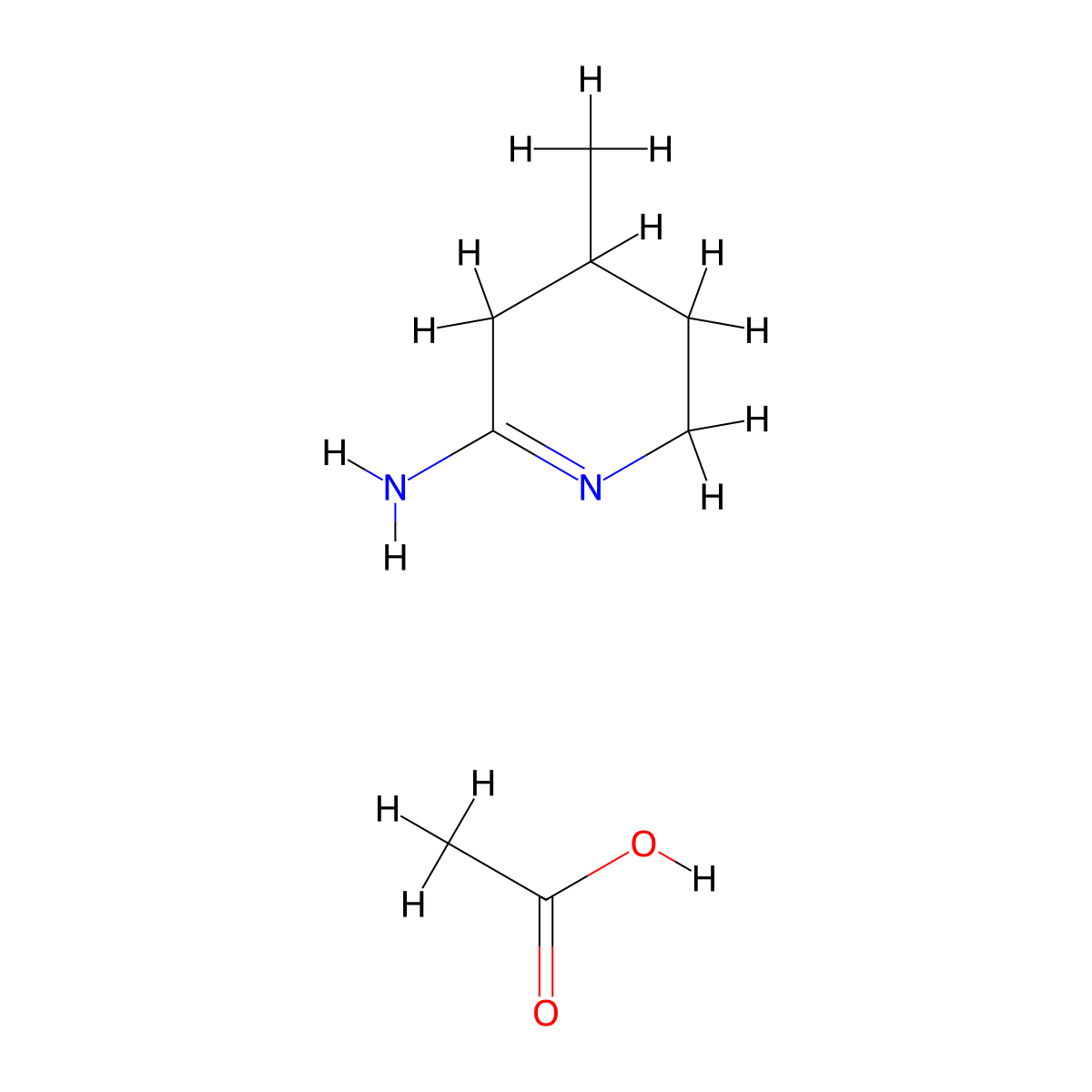2-Imino-4-methylpiperidine acetate molecular structure, CAS 165383-72-2