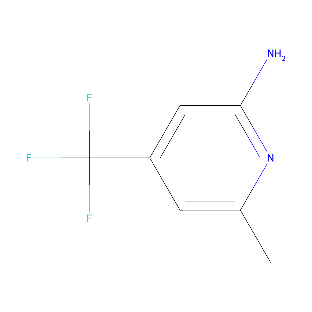 6-Methyl-4-(trifluoromethyl)pyridin-2-amine molecular structure, CAS 165385-89-7