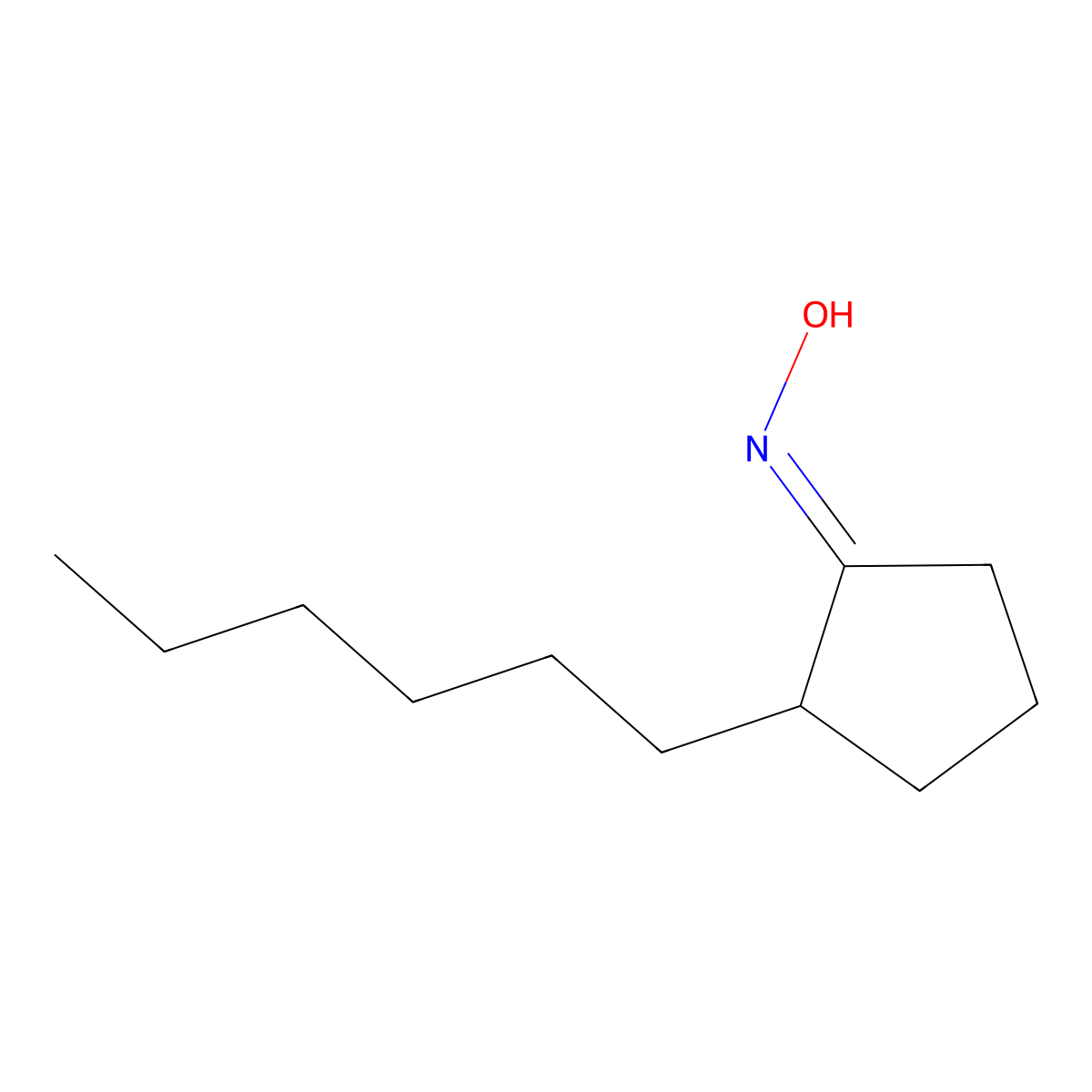 N-(2-hexylcyclopentylidene)hydroxylamine molecular structure, CAS 165385-90-0