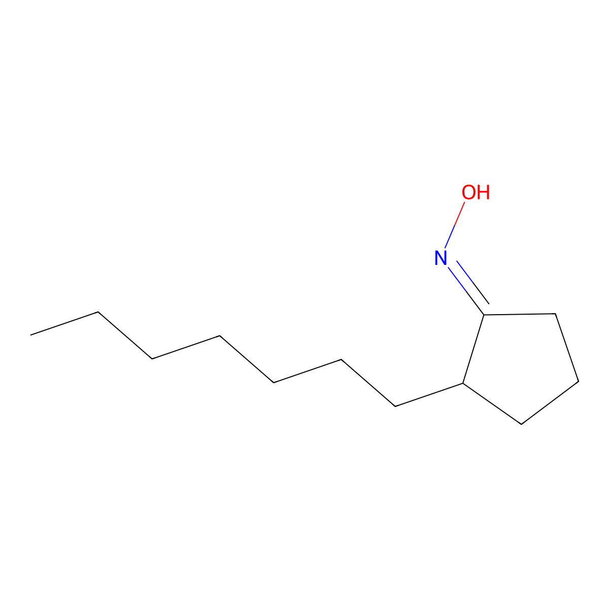 N-(2-heptylcyclopentylidene)hydroxylamine molecular structure, CAS 165385-93-3