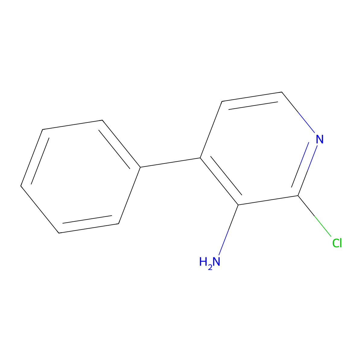 2-Chloro-4-phenylpyridin-3-amine molecular structure, CAS 165387-78-0