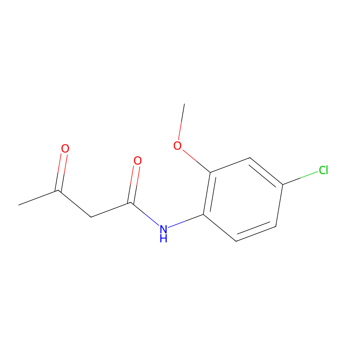 N-(4-chloro-2-methoxyphenyl)-3-oxobutanamide molecular structure, CAS 16539-51-8