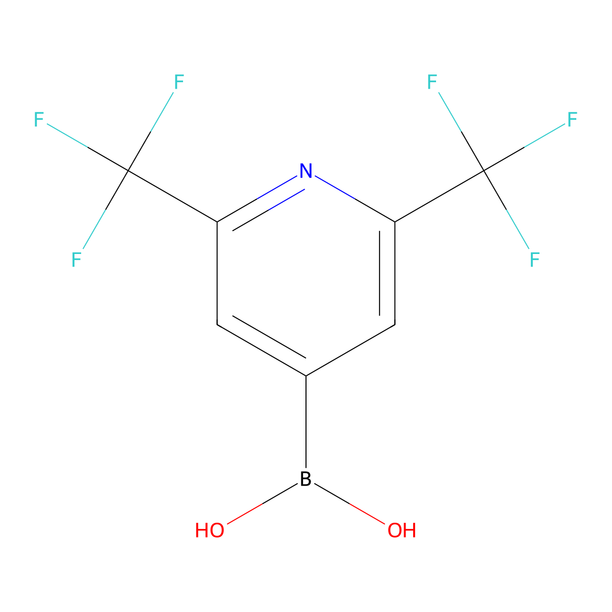 (2,6-Bis(trifluoromethyl)pyridin-4-yl)boronic acid molecular structure, CAS 1653975-45-1