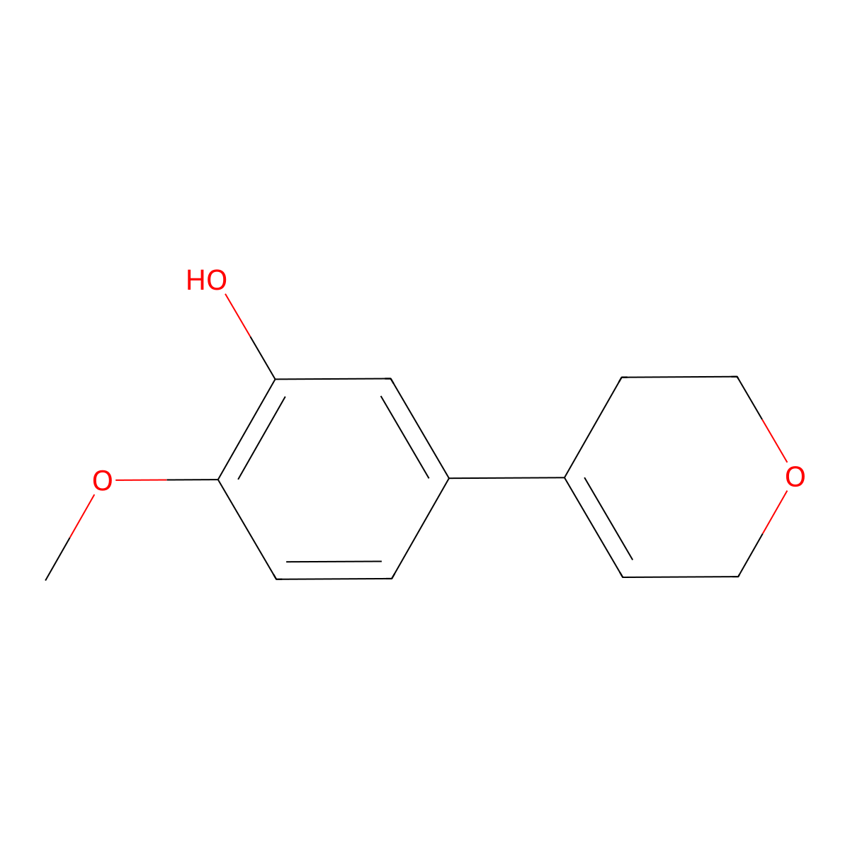 5-(3,6-Dihydro-2H-pyran-4-yl)-2-methoxyphenol molecular structure, CAS 1653998-66-3