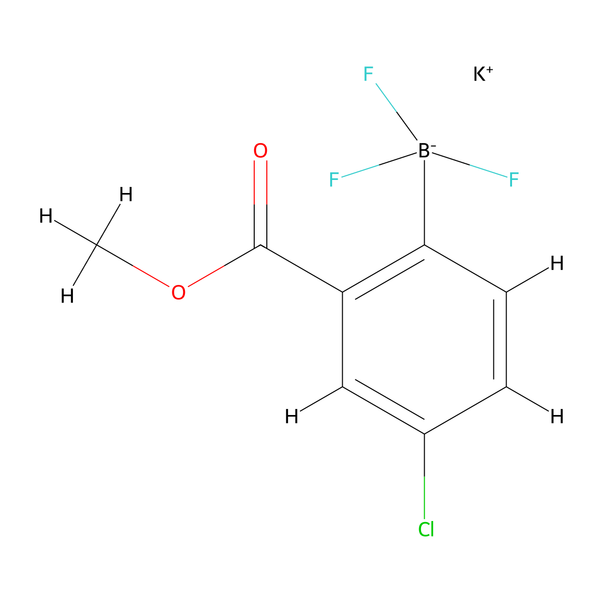 Potassium [4-chloro-2-(methoxycarbonyl)phenyl]trifluoroboranuide molecular structure, CAS 1653998-75-4