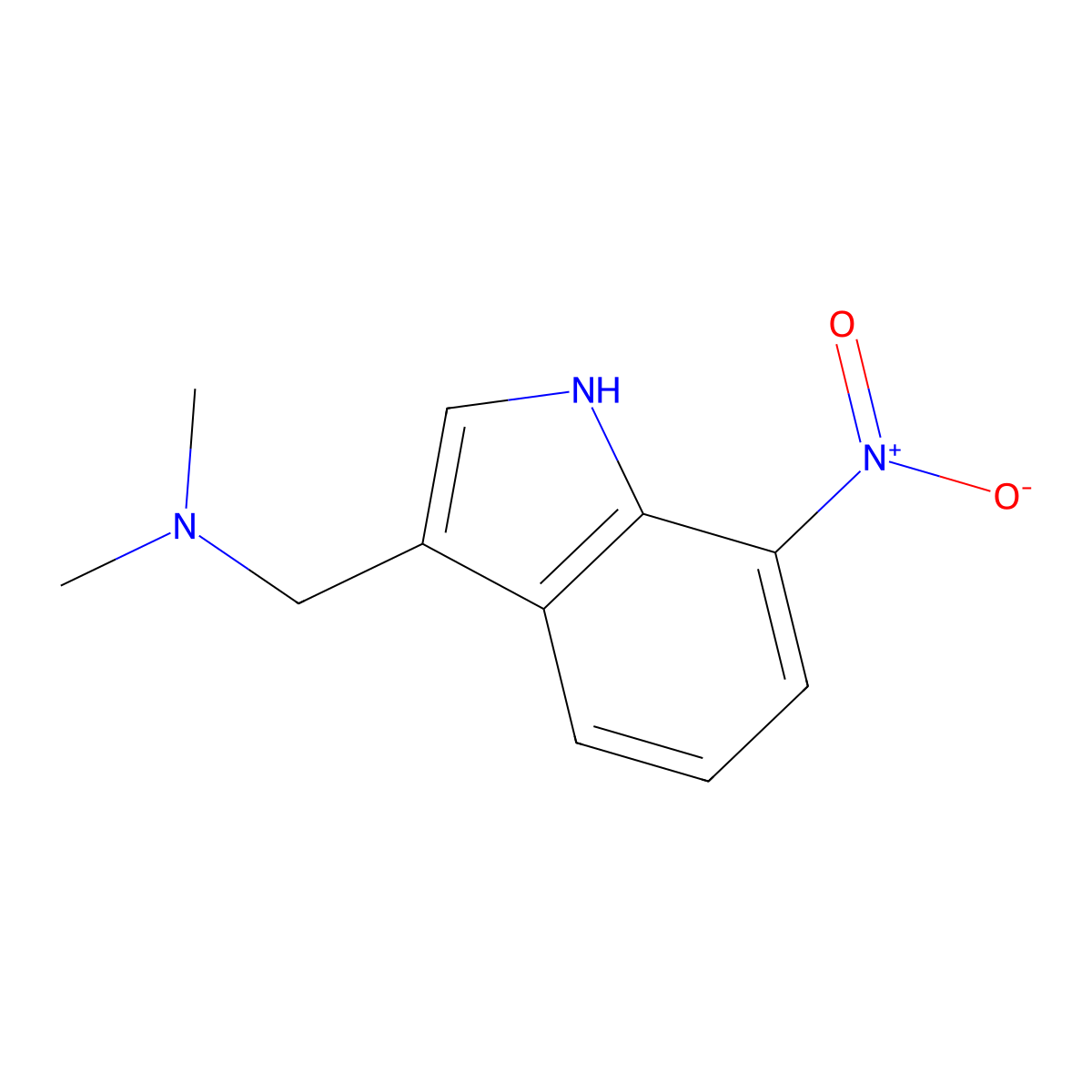 Indole, 3-((dimethylamino)methyl)-7-nitro- molecular structure, CAS 1654-34-8