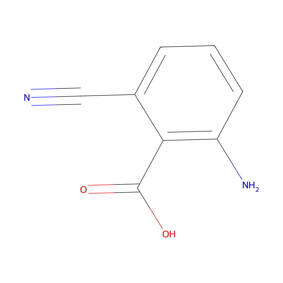 2-Amino-6-cyanobenzoic acid molecular structure, CAS 1654011-34-3
