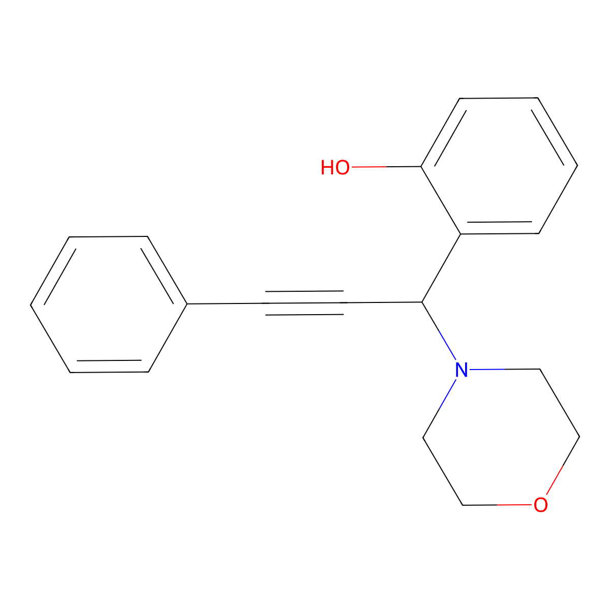 2-(1-Morpholin-4-yl-3-phenylprop-2-ynyl)phenol molecular structure, CAS 165402-18-6