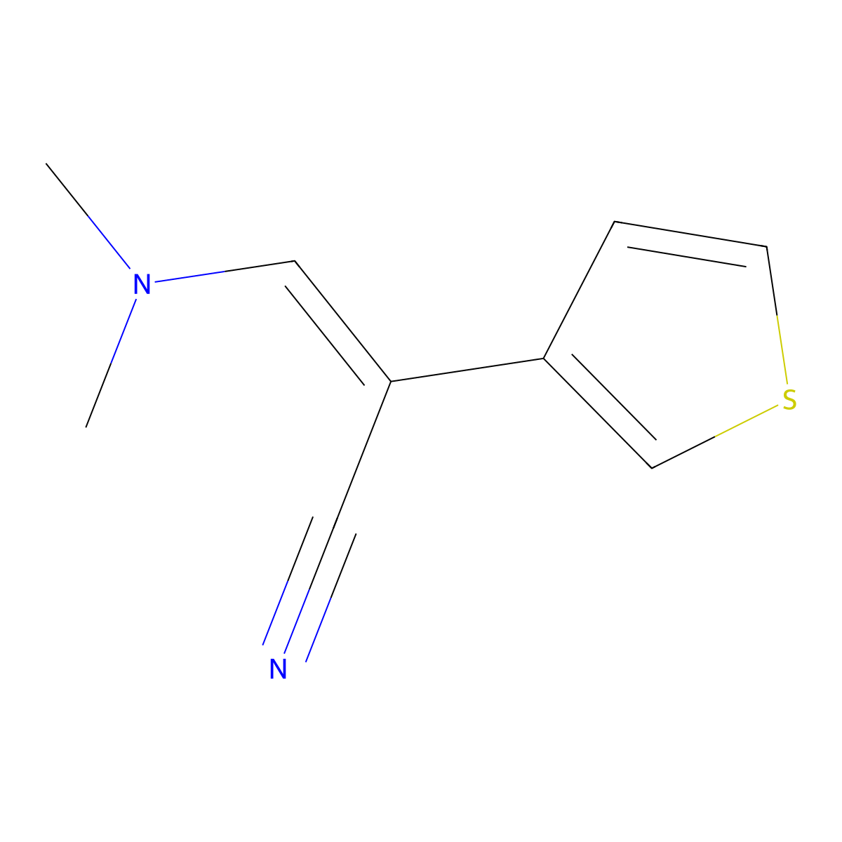 (2Z)-3-(dimethylamino)-2-(thiophen-3-yl)prop-2-enenitrile molecular structure, CAS 165404-39-7