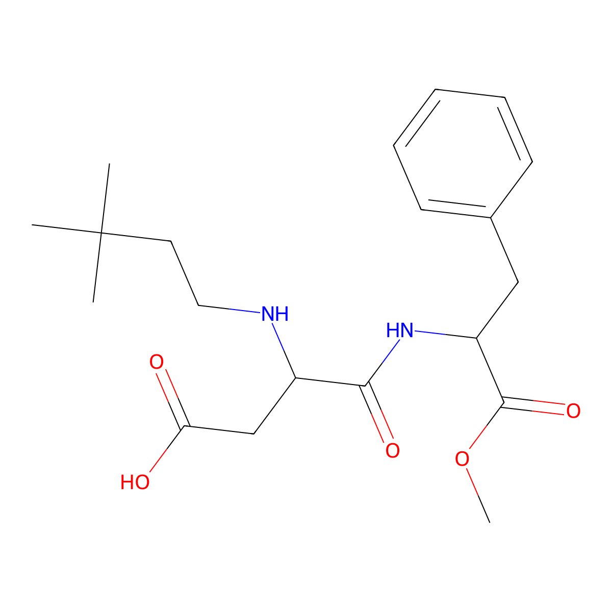 Neotame molecular structure, CAS 165450-17-9