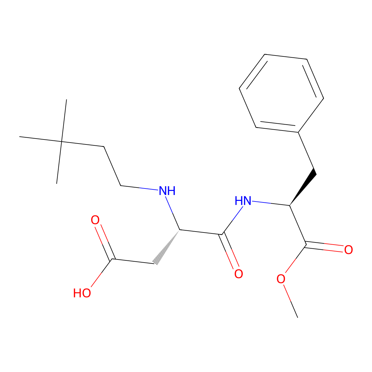Neotame molecular structure, CAS 165450-17-9