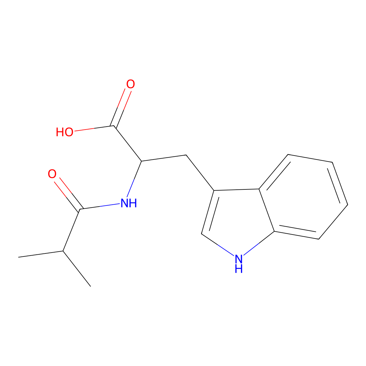 3-(1H-indol-3-yl)-2-(2-methylpropanamido)propanoic acid molecular structure, CAS 165451-52-5