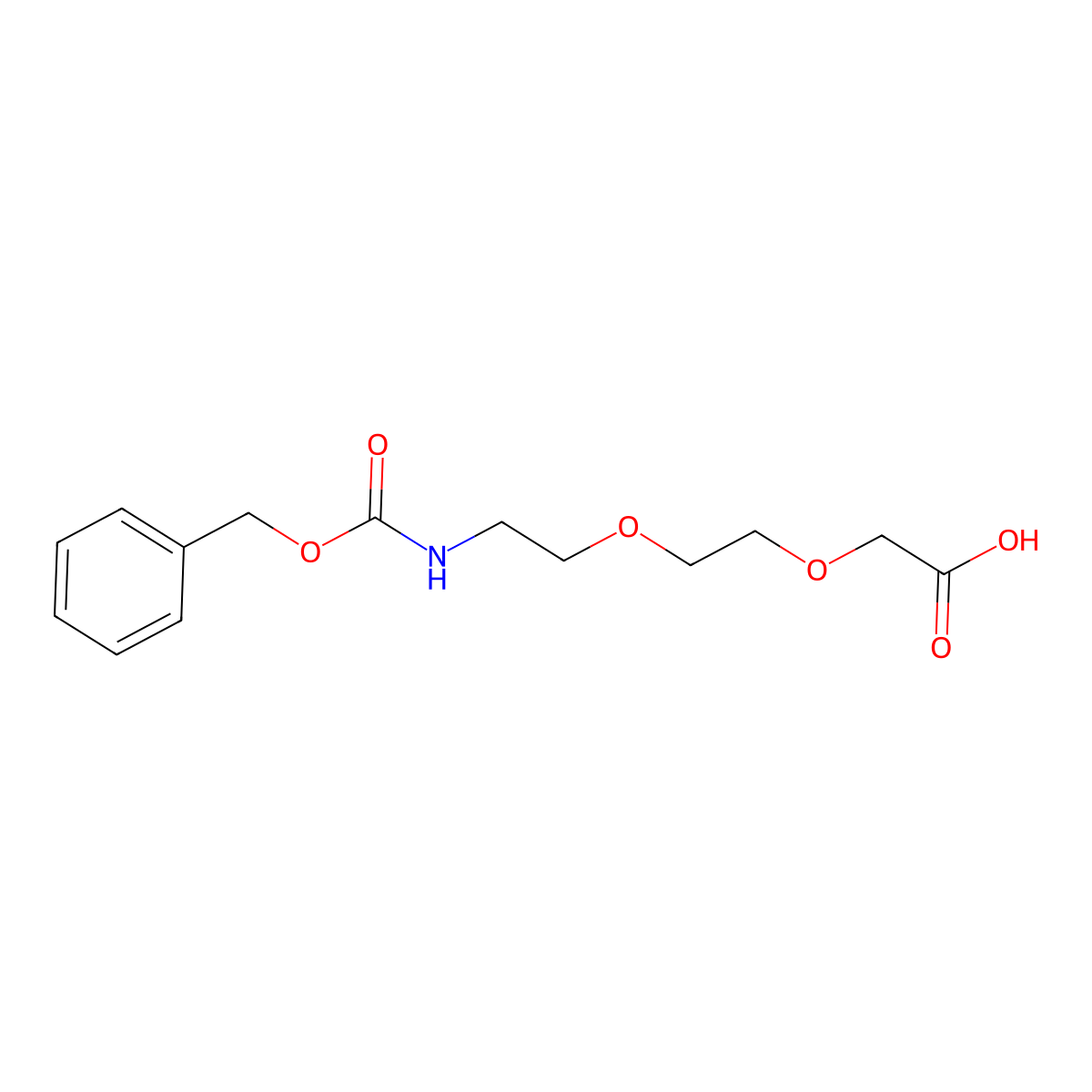 3-Oxo-1-phenyl-2,7,10-trioxa-4-azadodecan-12-oic acid molecular structure, CAS 165454-06-8