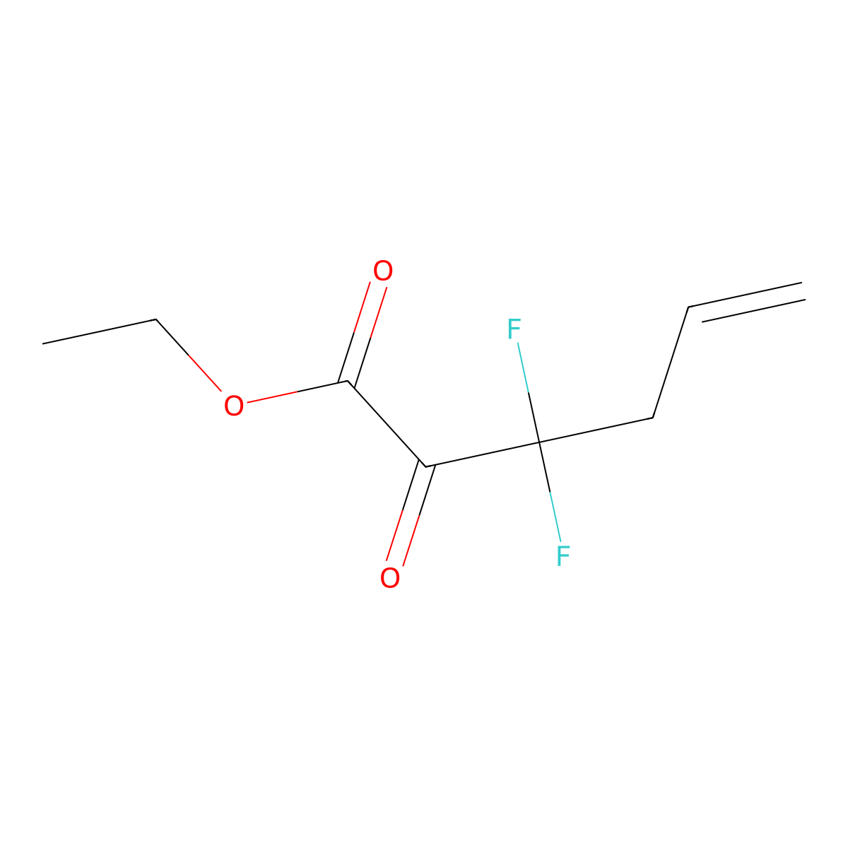 Ethyl 3,3-difluoro-2-oxohex-5-enoate molecular structure, CAS 165465-49-6