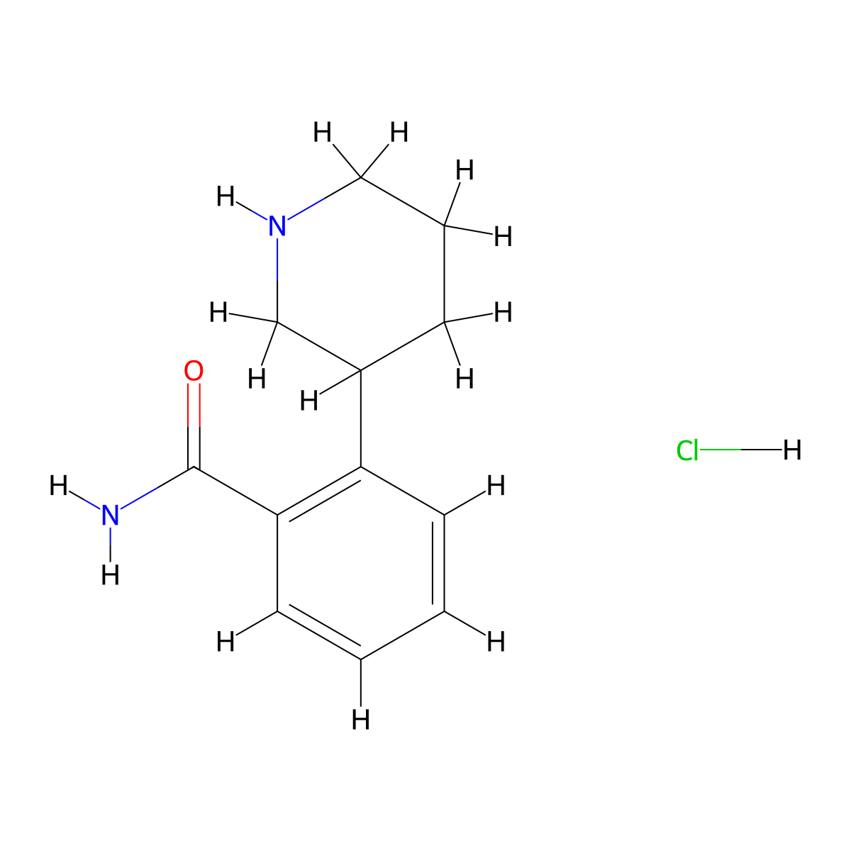 2-(Piperidin-3-yl)benzamide hydrochloride molecular structure, CAS 1654722-99-2