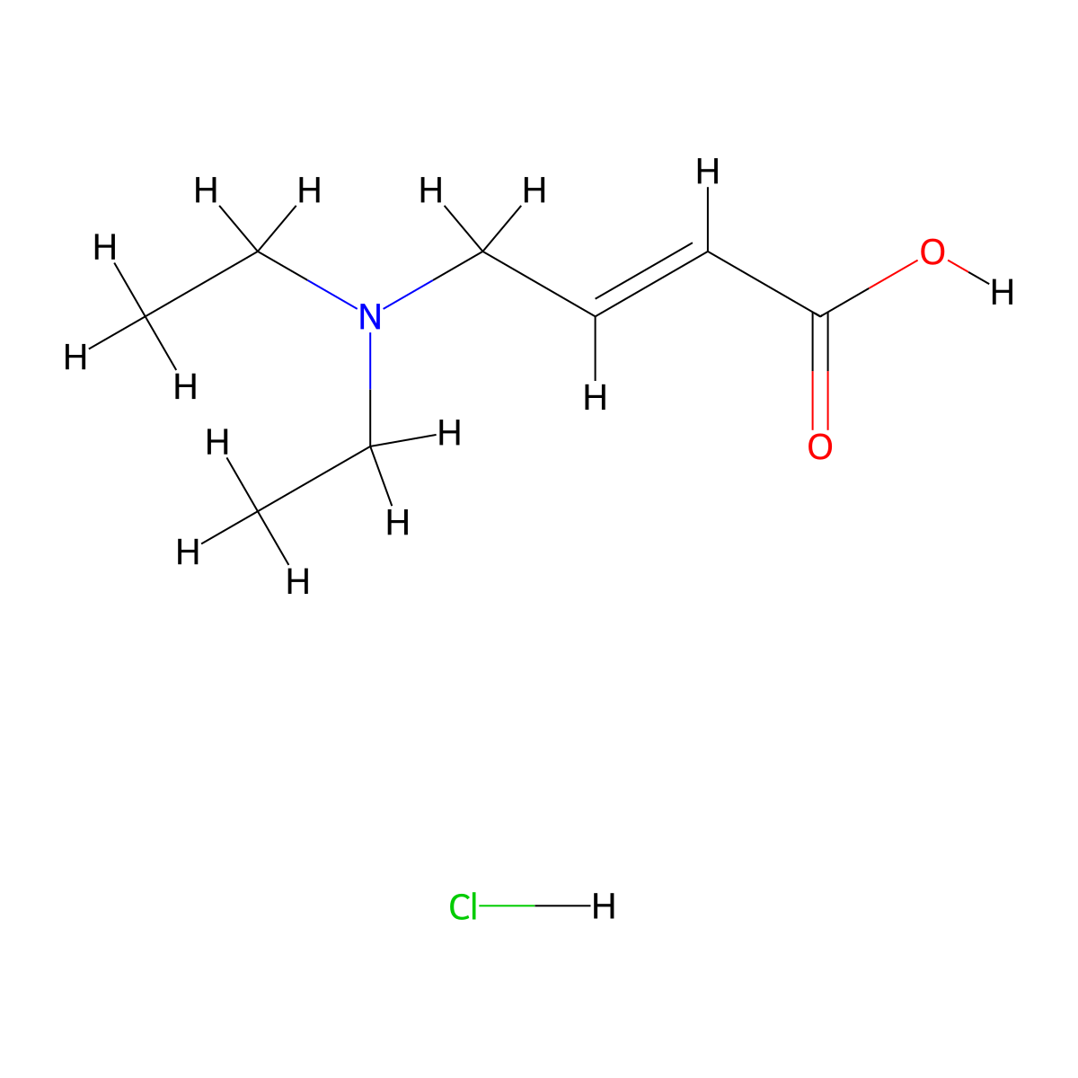 (2E)-4-(diethylamino)but-2-enoic acid hydrochloride molecular structure, CAS 1654728-53-6