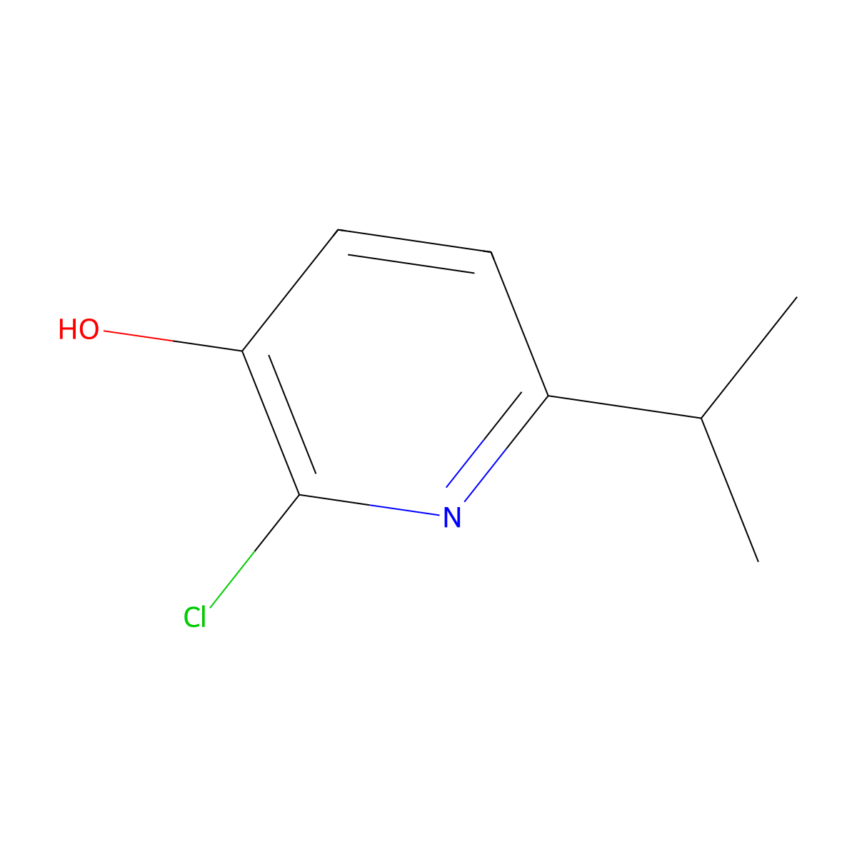 2-Chloro-6-isopropylpyridin-3-ol molecular structure, CAS 1654734-22-1