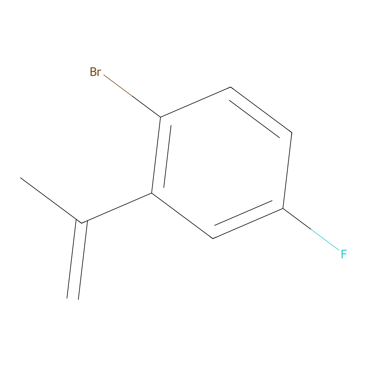 1-Bromo-4-fluoro-2-(prop-1-en-2-yl)benzene molecular structure, CAS 1654735-54-2