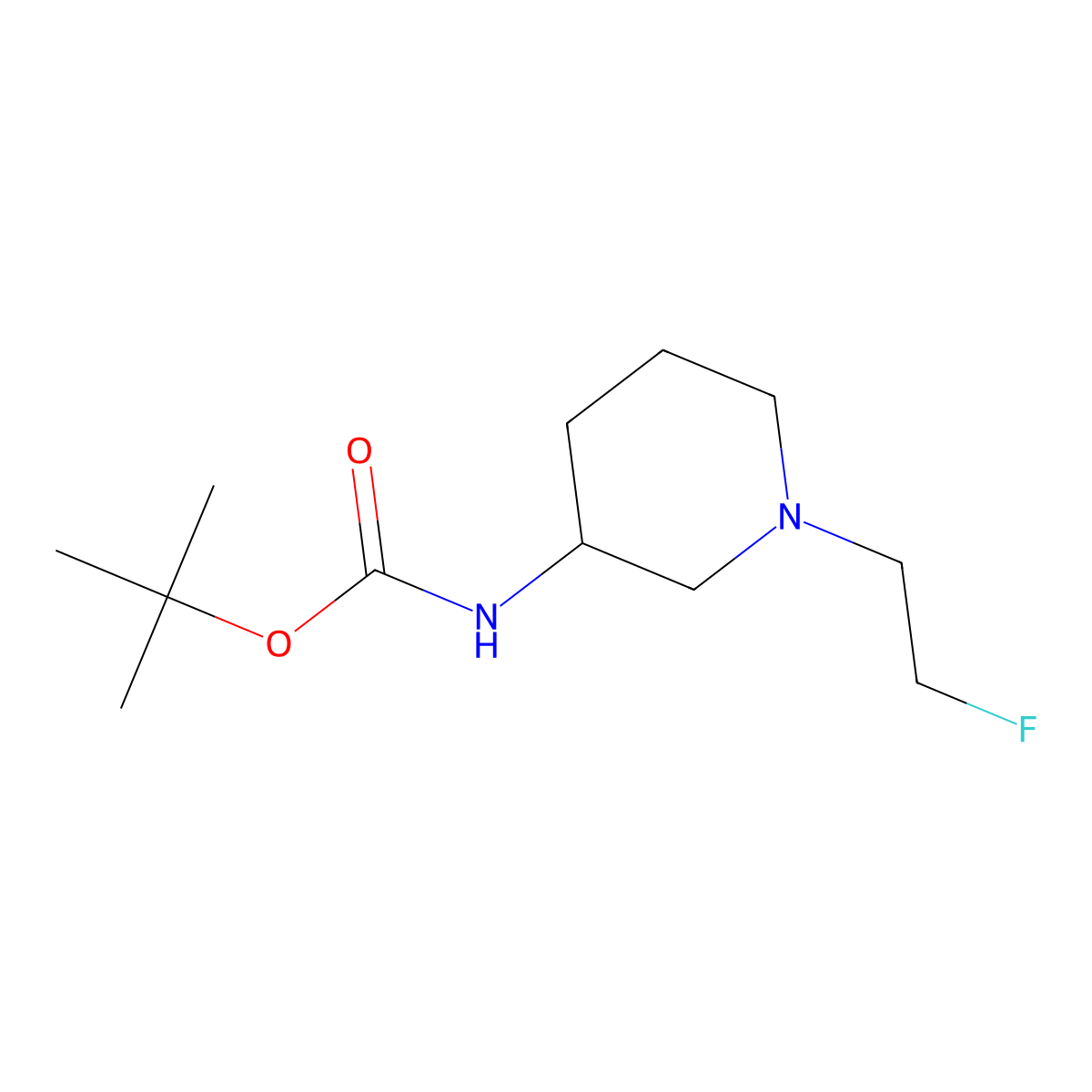 Tert-butyl N-[1-(2-fluoroethyl)piperidin-3-YL]carbamate molecular structure, CAS 1654772-83-4
