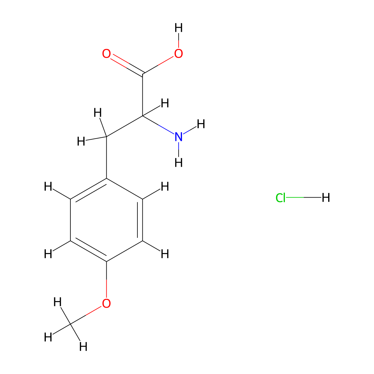 2-amino-3-(4-methoxyphenyl)propanoic Acid Hydrochloride molecular structure, CAS 1654774-00-1