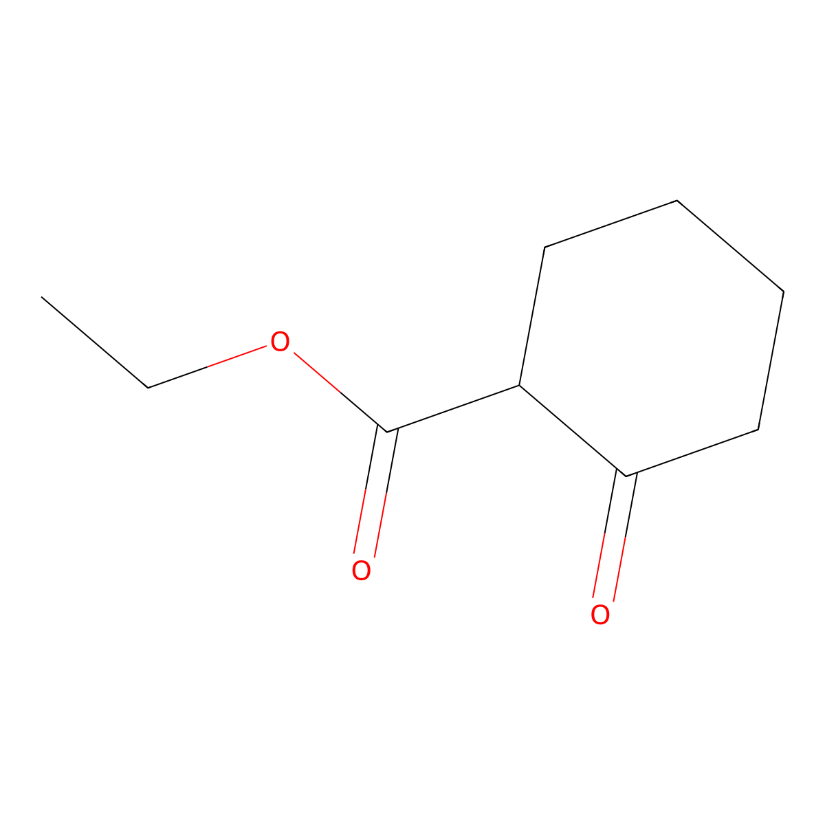 Ethyl 2-oxocyclohexanecarboxylate molecular structure, CAS 1655-07-8