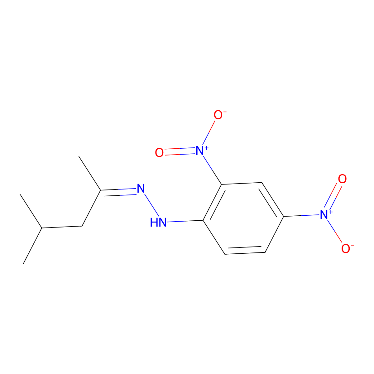 1-(2,4-Dinitrophenyl)-2-(4-methylpentan-2-ylidene)hydrazine molecular structure, CAS 1655-42-1