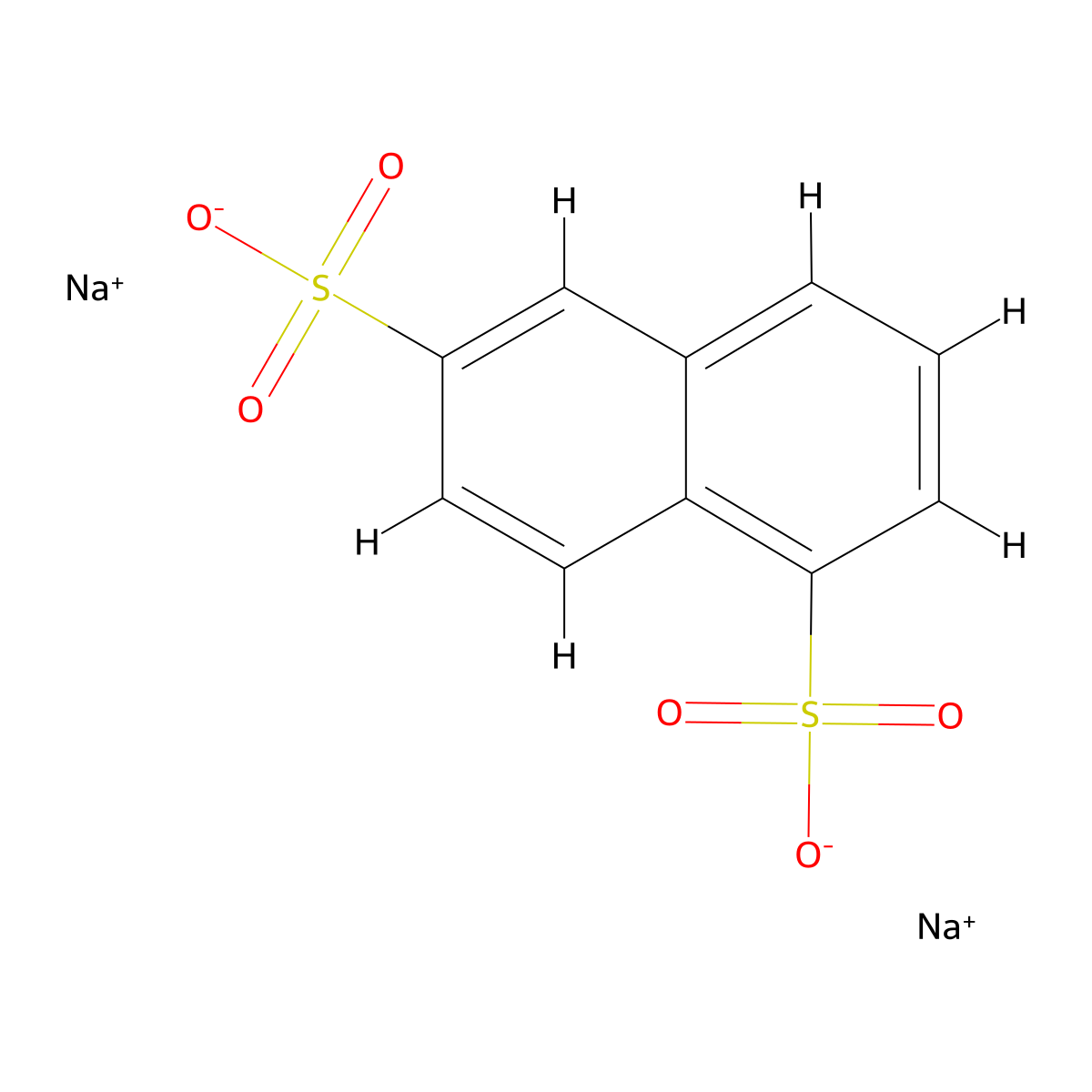 1,6-naphthalenedisulfonic acid, disodium salt molecular structure, CAS 1655-43-2