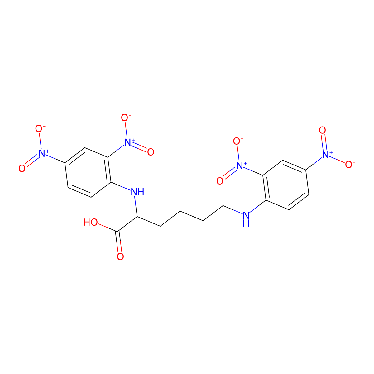 N2,N6-Bis(2,4-dinitrophenyl)-L-lysine molecular structure, CAS 1655-49-8