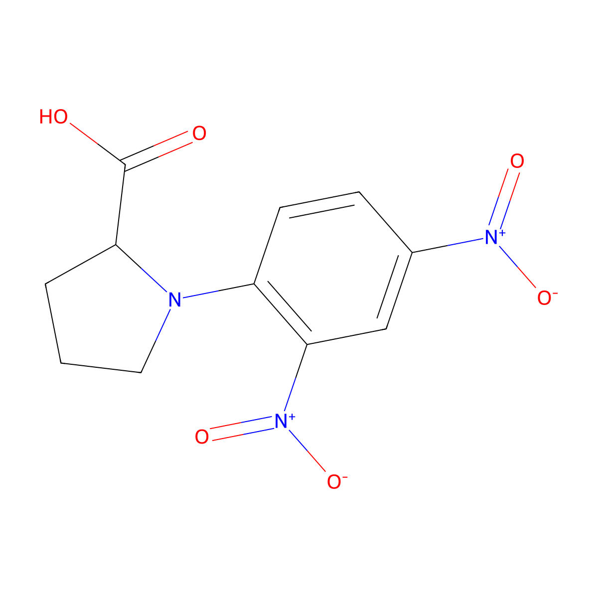 1-(2,4-dinitrophenyl)-L-proline molecular structure, CAS 1655-55-6
