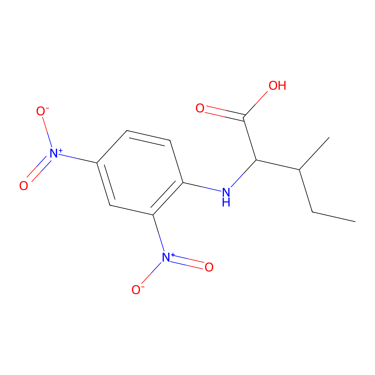 N-(2,4-Dinitrophenyl)-L-isoleucine molecular structure, CAS 1655-56-7