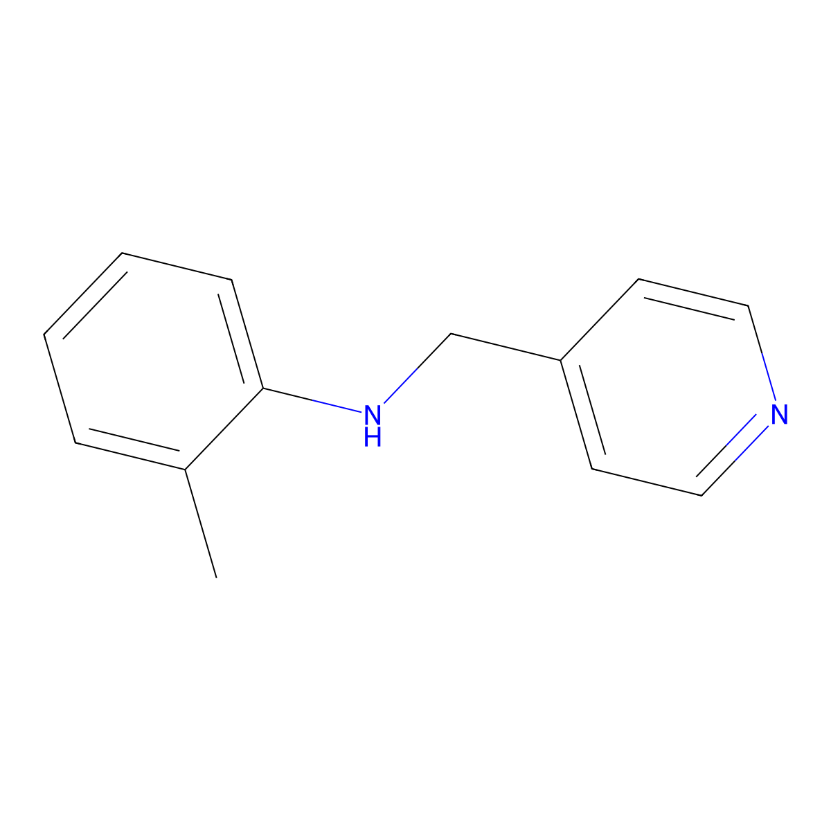 2-methyl-N-(pyridin-4-ylmethyl)aniline molecular structure, CAS 16552-47-9