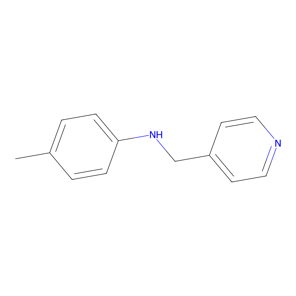 4-methyl-N-(pyridin-4-ylmethyl)aniline molecular structure, CAS 16552-48-0
