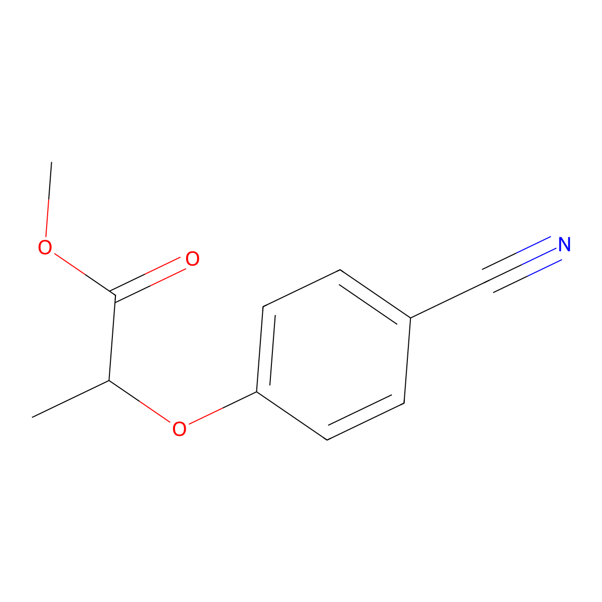 Methyl 2-(4-cyanophenoxy)propanoate molecular structure, CAS 165525-18-8