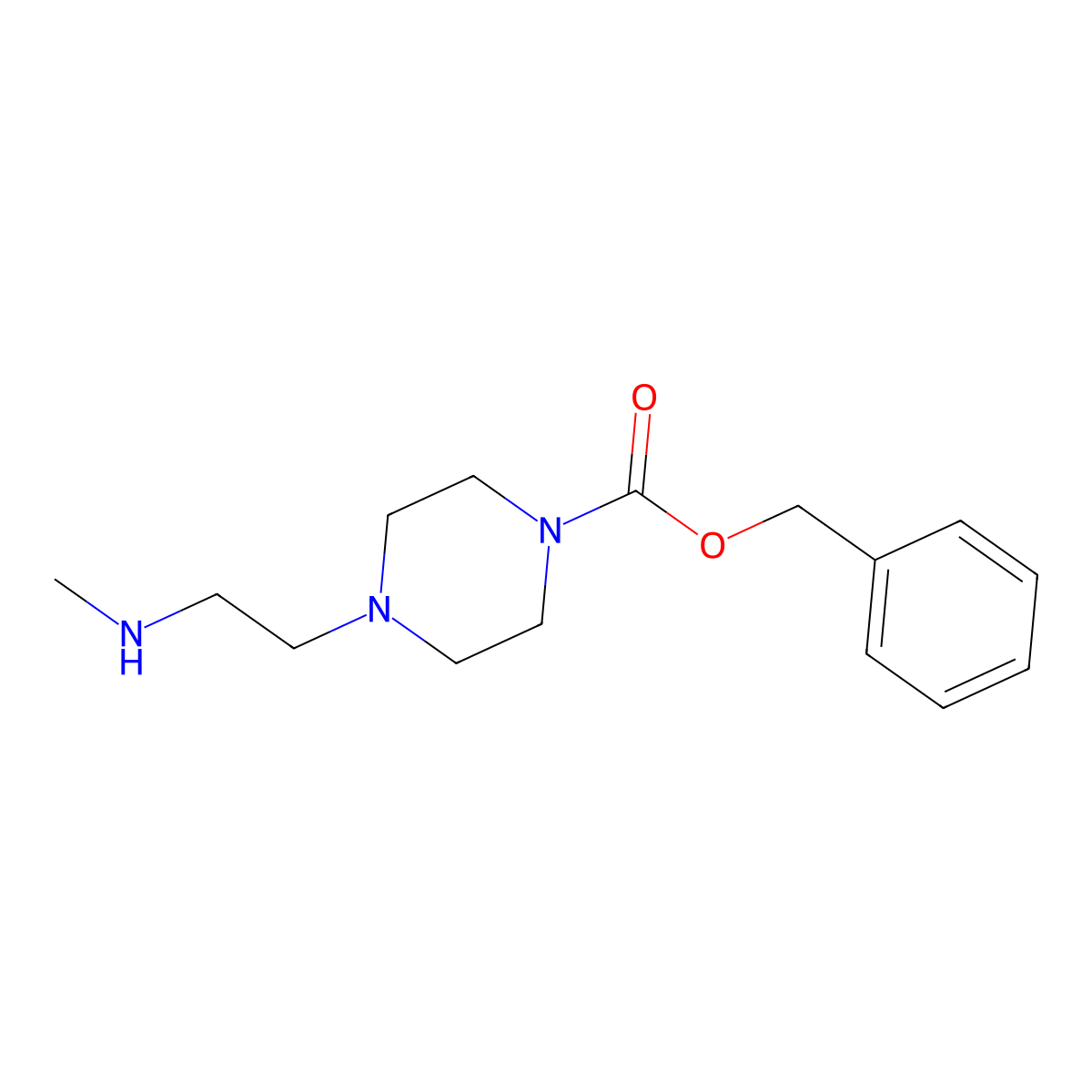 Benzyl 4-[2-(methylamino)ethyl]piperazine-1-carboxylate molecular structure, CAS 165528-66-5