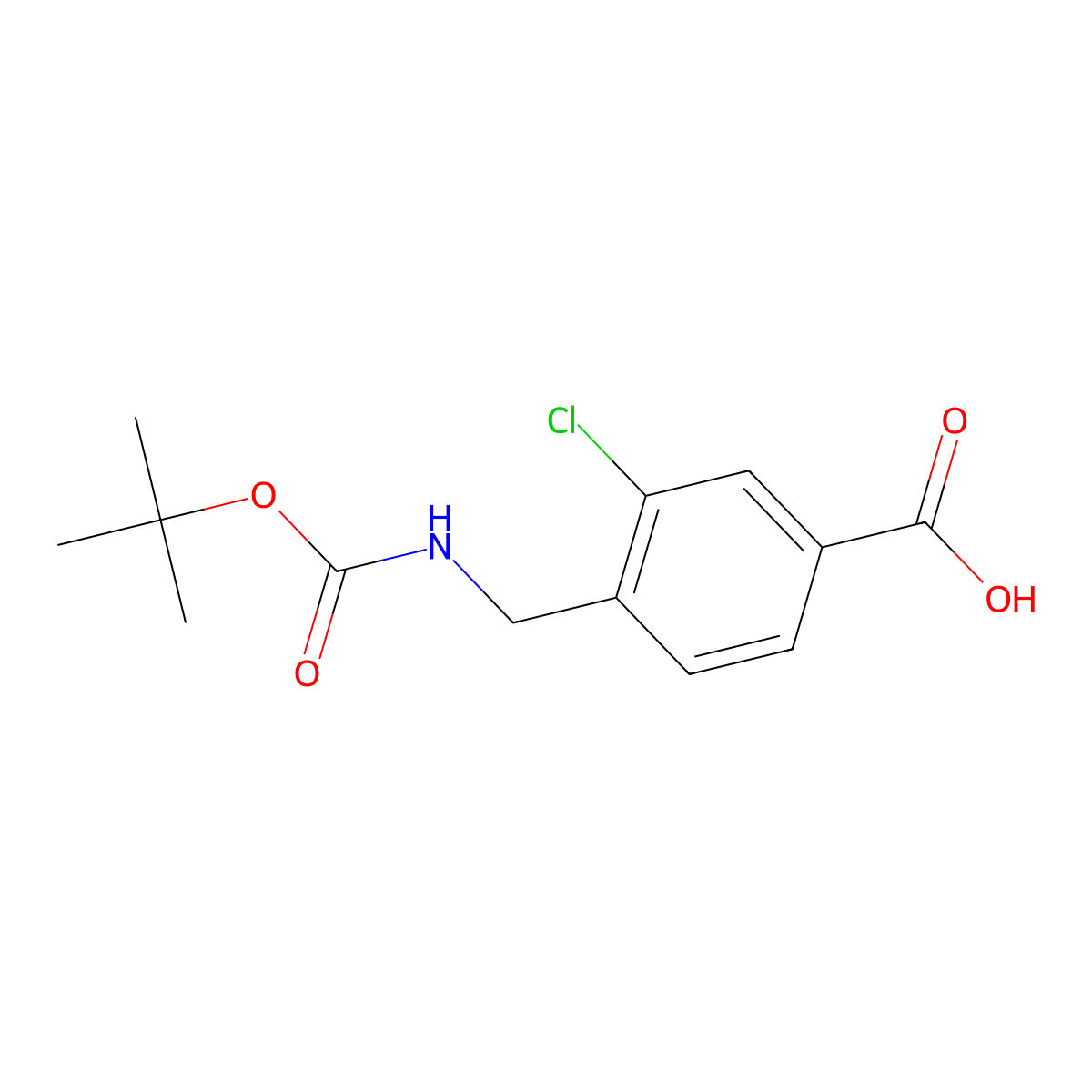 4-(((tert-Butoxycarbonyl)amino)methyl)-3-chlorobenzoic acid molecular structure, CAS 165528-69-8