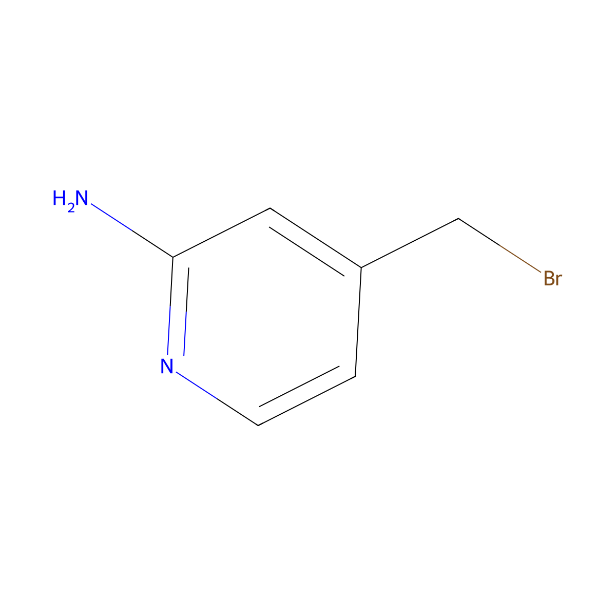 4-(Bromomethyl)pyridin-2-amine molecular structure, CAS 165528-72-3