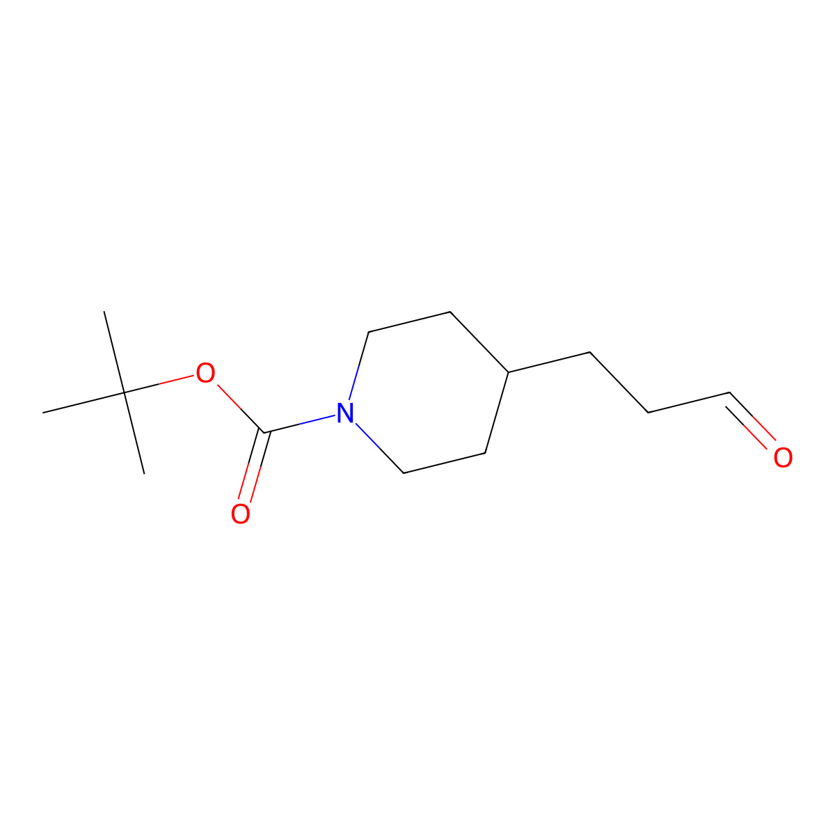 Tert-butyl 4-(3-oxopropyl)piperidine-1-carboxylate molecular structure, CAS 165528-85-8