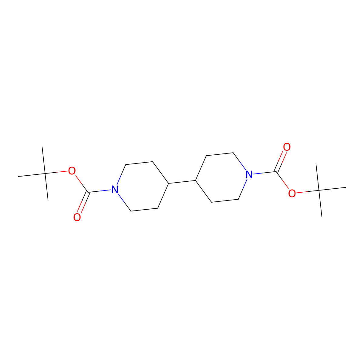 N-Boc-N'-Boc-4,4'-bipiperidine molecular structure, CAS 165528-89-2