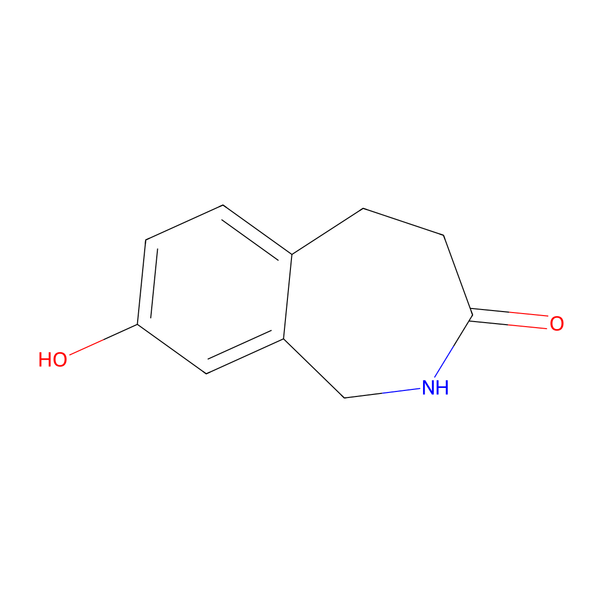 8-Hydroxy-4,5-dihydro-1H-benzo[c]azepin-3(2H)-one molecular structure, CAS 165530-14-3