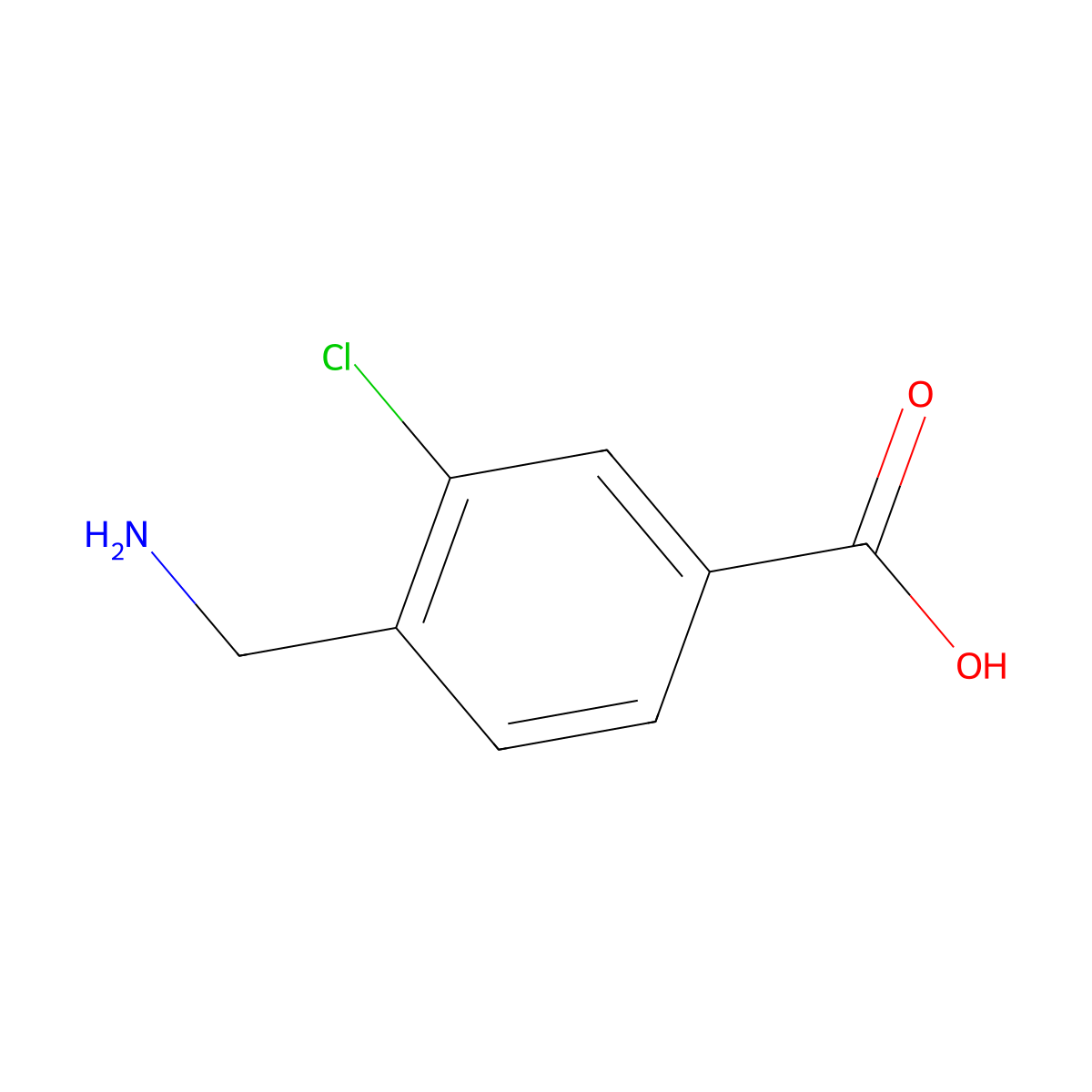4-(Aminomethyl)-3-chlorobenzoic acid molecular structure, CAS 165530-43-8