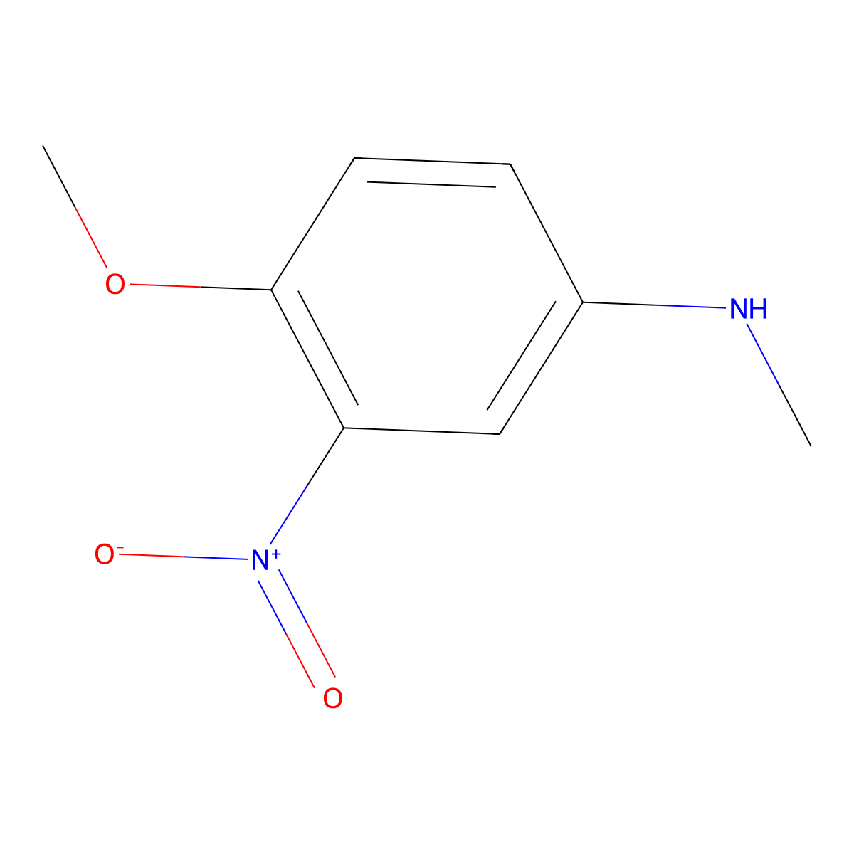 4-methoxy-N-methyl-3-nitroaniline molecular structure, CAS 16554-33-9
