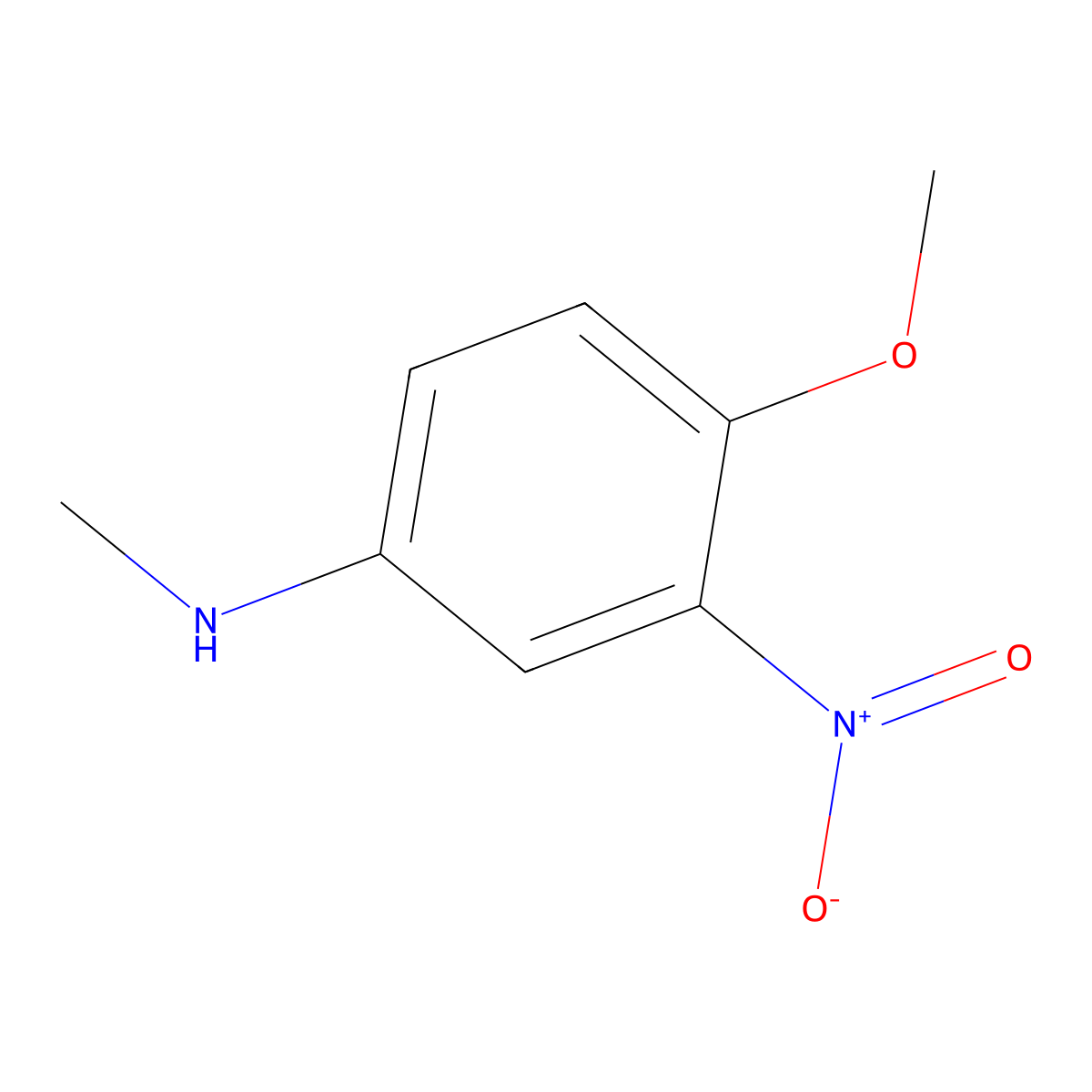 4-methoxy-N-methyl-3-nitroaniline molecular structure, CAS 16554-33-9