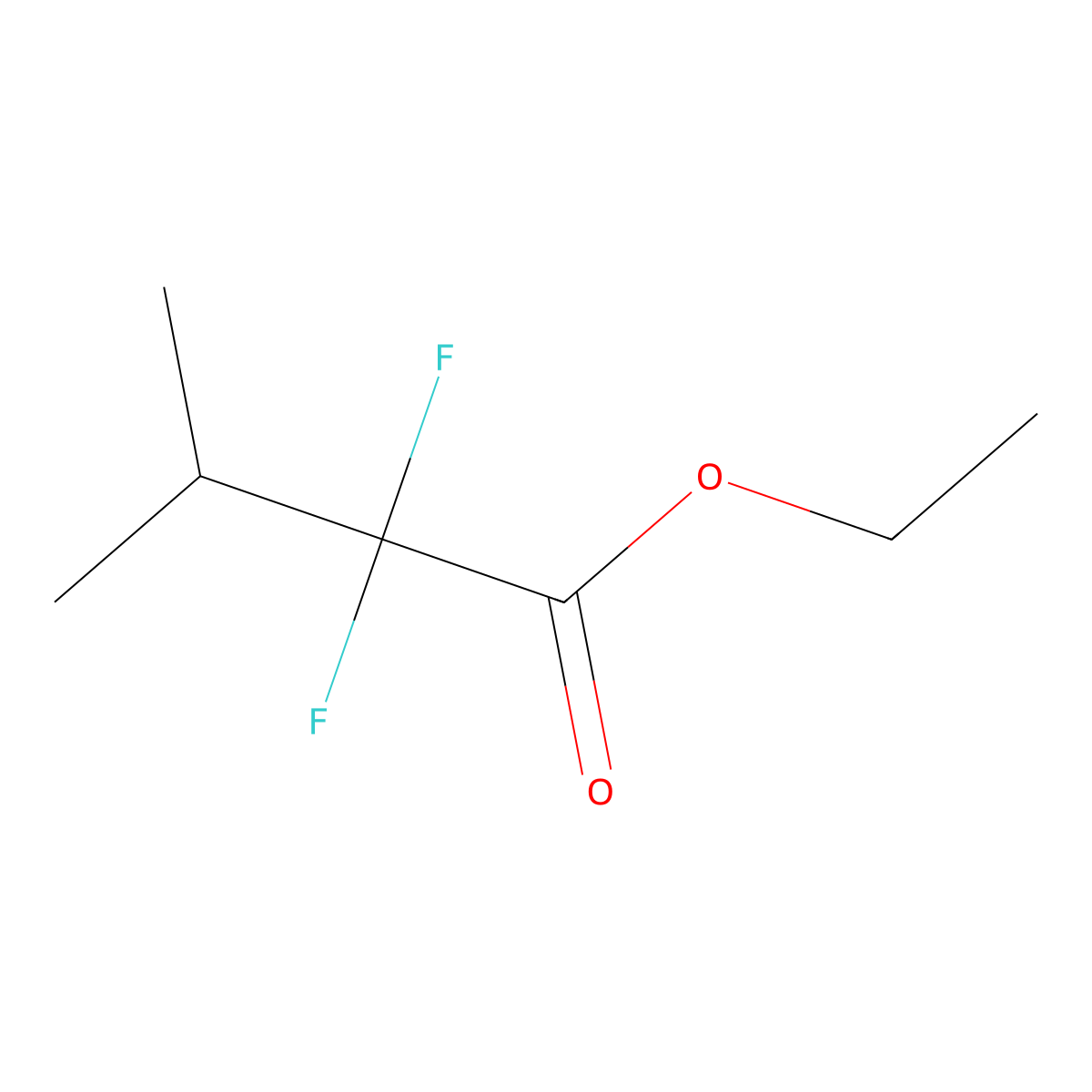 Ethyl 2,2-Difluoro-3-methyl-butyrate molecular structure, CAS 165544-22-9