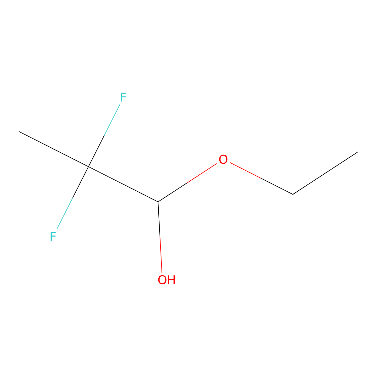 1-Ethoxy-2,2-difluoro-1-propanol molecular structure, CAS 165544-23-0
