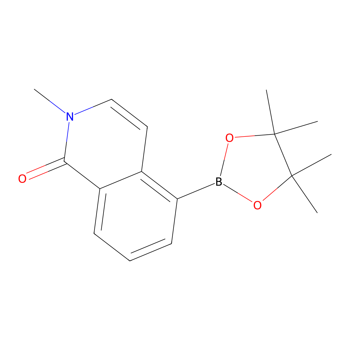 2-Methyl-5-(4,4,5,5-tetramethyl-1,3,2-dioxaborolan-2-yl)isoquinolin-1(2H)-one molecular structure, CAS 1655495-97-8