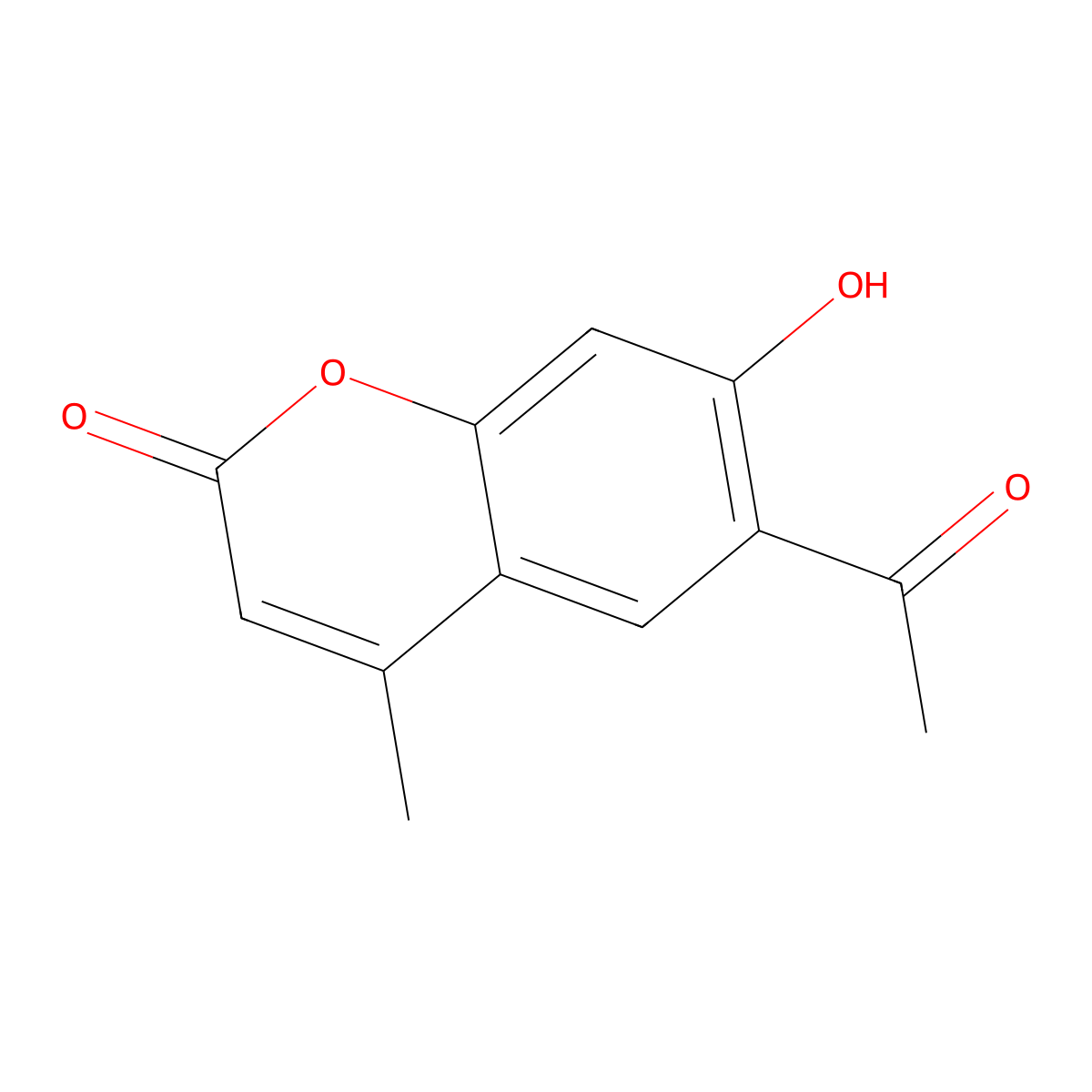 6-Acetyl-7-hydroxy-4-methyl-2H-1-benzopyran-2-one molecular structure, CAS 16555-98-9