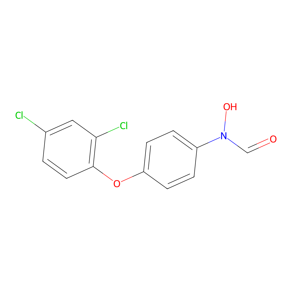 N-Hydroxy-N-(4-(2,4-dichlorophenoxy)phenyl)formamide molecular structure, CAS 165550-83-4