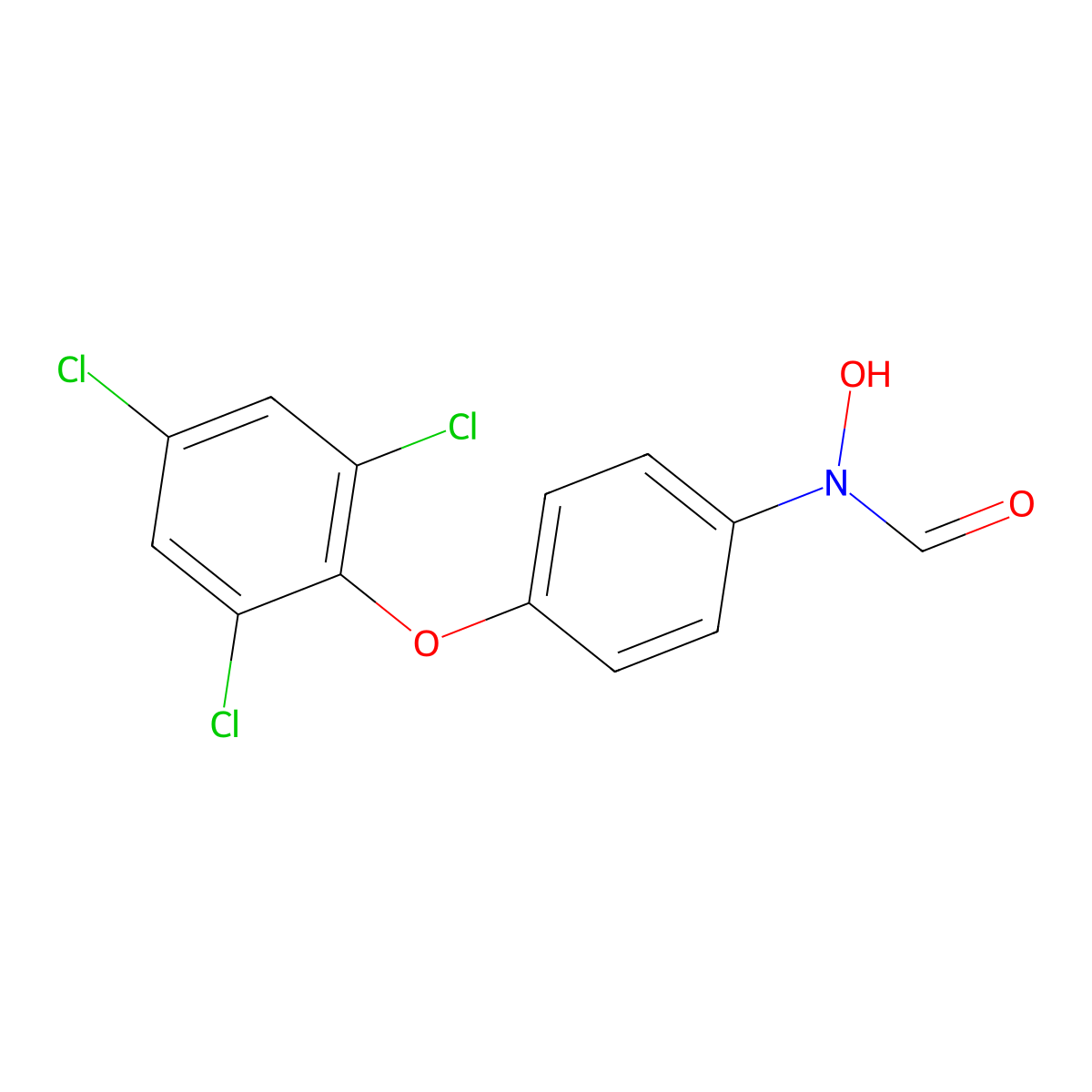 N-Hydroxy-N-(4-(2,4,6-trichlorophenoxy)phenyl)formamide molecular structure, CAS 165550-84-5