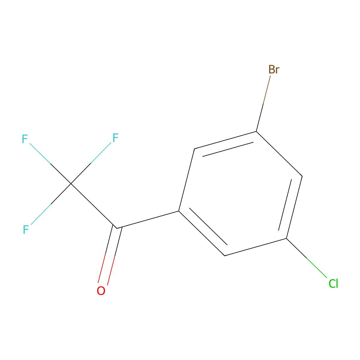 1-(3-Bromo-5-chlorophenyl)-2,2,2-trifluoroethan-1-one molecular structure, CAS 1655515-91-5